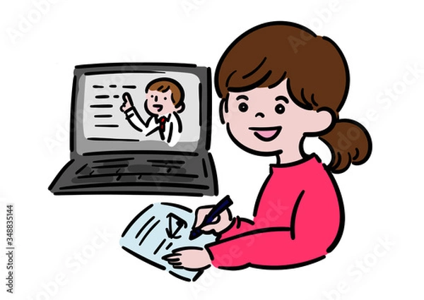 Obraz リモートワーク＿授業女性