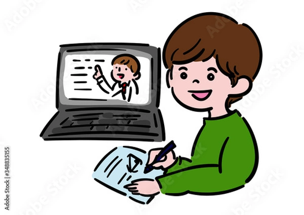 Obraz リモートワーク＿男性授業