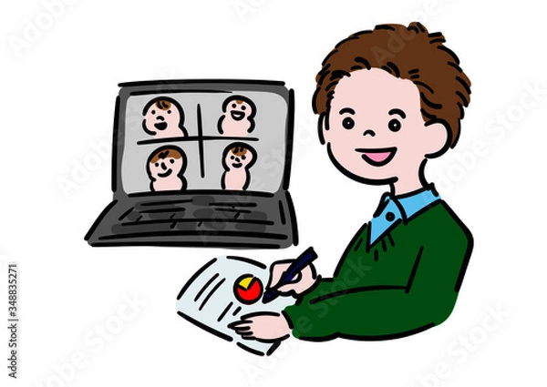 Obraz リモートワーク＿男性仕事