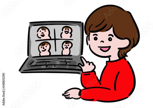 Obraz リモートワーク＿女性会話