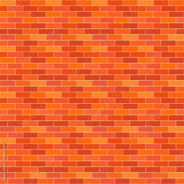 Fototapeta Mosaic of bricks. Seamless background. Means for the device of masonry walls and floors. Vector illustration for web design or print.