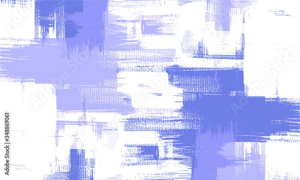 Fototapeta Light artwork on white canvas. Purple and blue abstract background painting, dirty art. Grungy cross hatching paint strokes, vector background illustration