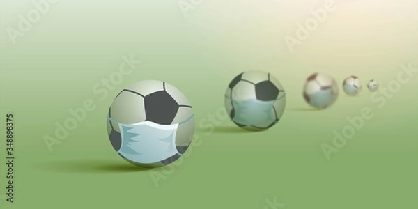 Fototapeta Vector illustration of a soccer ball in mask