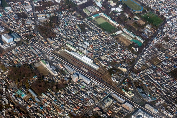Obraz ＪＲ武蔵小金井電車区付近を空撮