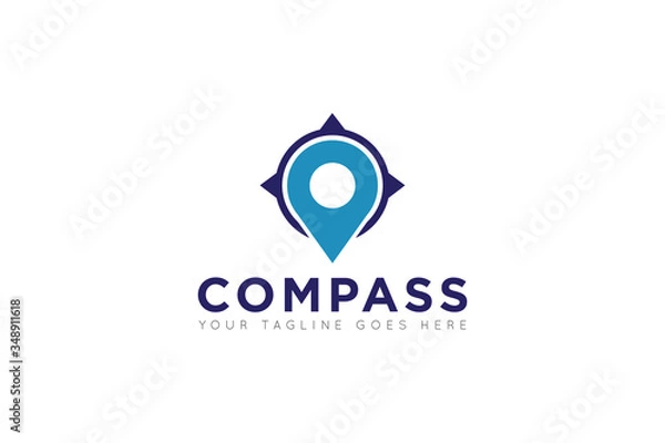 Obraz compass logo and travel navigation icon vector illustration