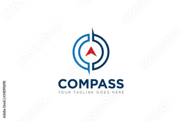 Obraz compass logo and travel navigation icon vector illustration