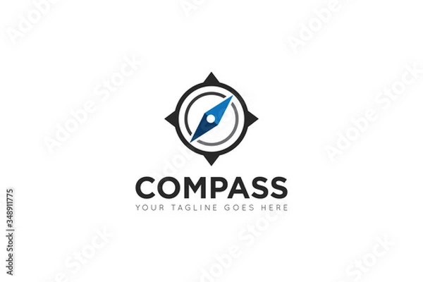 Fototapeta compass logo and travel navigation icon vector illustration