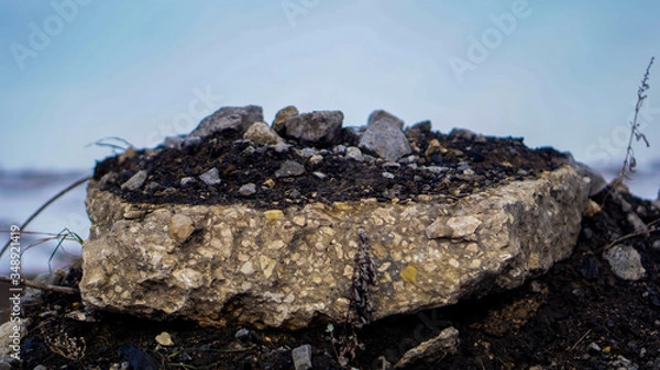 Obraz pebbles on stone in winter