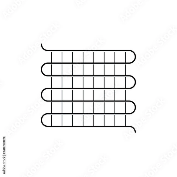 Fototapeta air conditioner coil on white background. icon, vector, illustration
