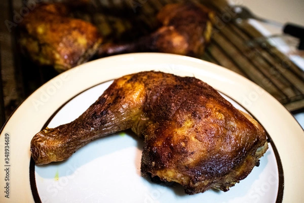 Obraz Roasted chicken leg