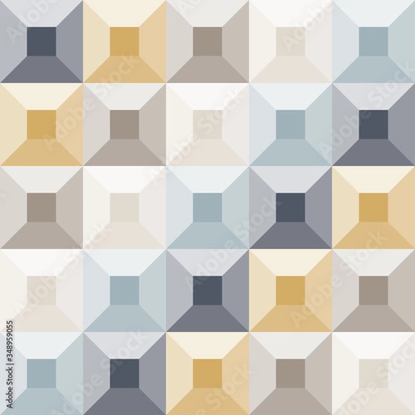 Fototapeta Abstract geo pattern, seamless vector, diagonal checkered diamond shapes