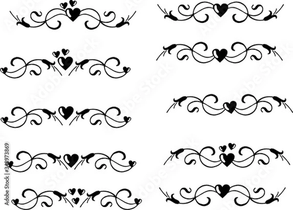 Obraz Decorative element, delimiter, text breaks wih heart
