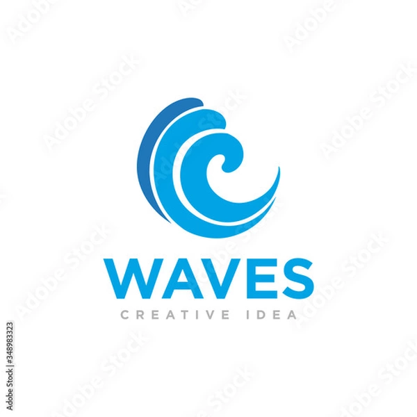 Obraz Waves Logo Icon Design Vector
