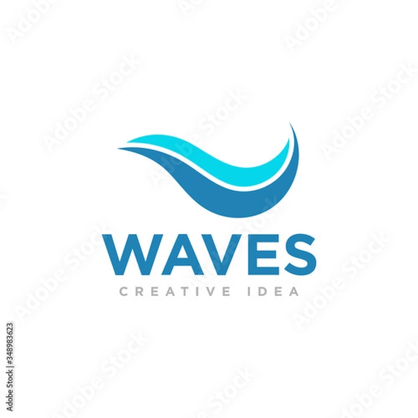 Obraz Waves Logo Icon Design Vector