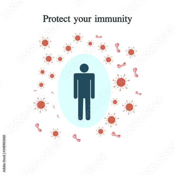 Obraz Healthy human immune system icon, protect your immunity, any healthy vector illustration
