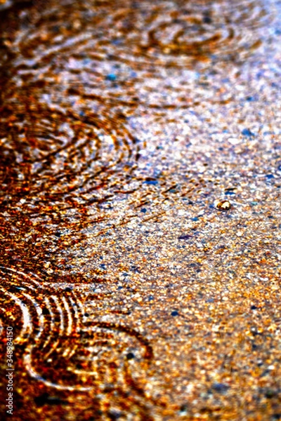 Obraz 波紋の出来た水溜まり