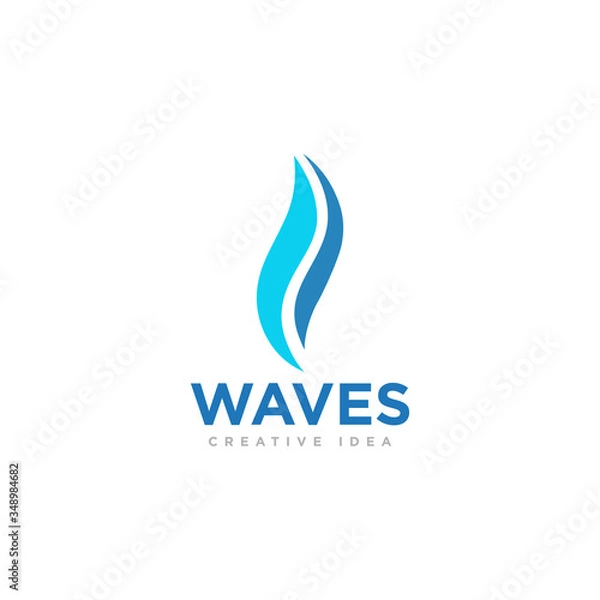 Obraz Waves Logo Icon Design Vector