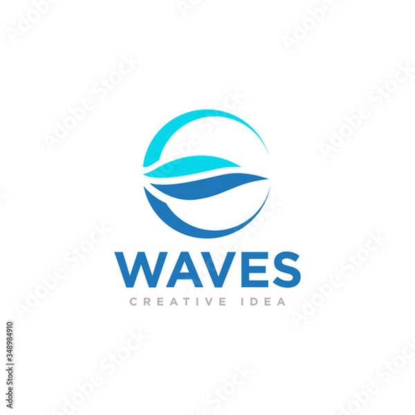 Obraz Waves Logo Icon Design Vector