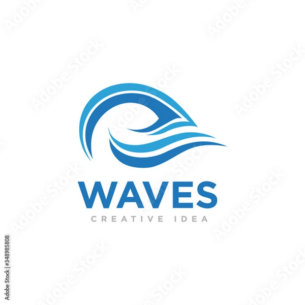 Obraz Waves Logo Icon Design Vector