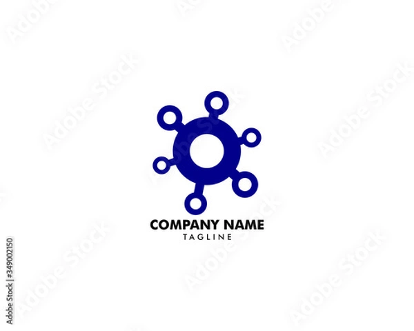 Fototapeta Abstract Network Connection Icon Logo Design Vector Illustration