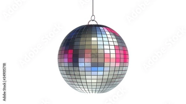 Obraz Disco ball isolated on white background. 3D-rendering.