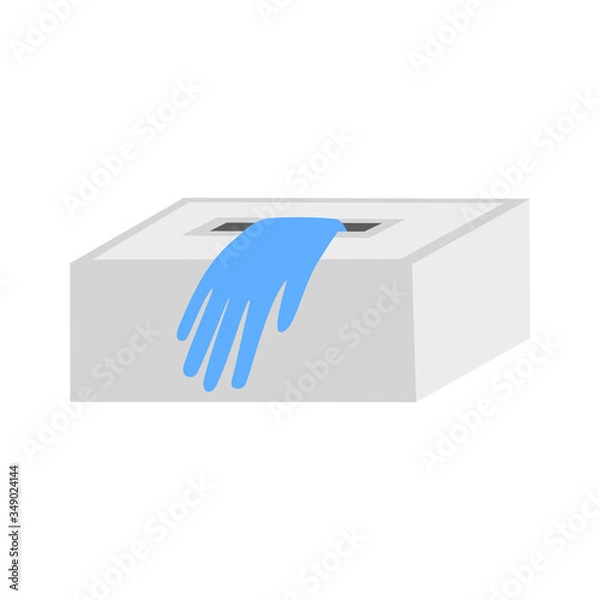 Obraz blue disposable gloves in a box