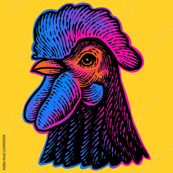 Obraz Chicken head illustration Collection