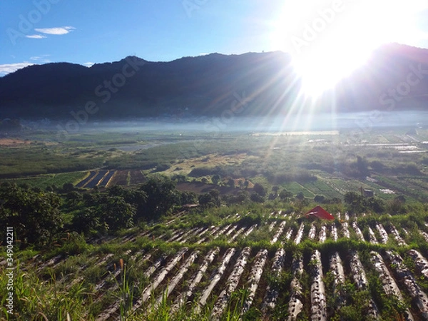 Obraz The view in the morning when the sun rises in the Dieng