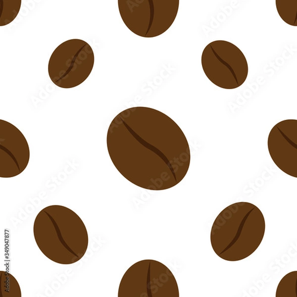 Fototapeta coffee bean seamless pattern vector illustration.