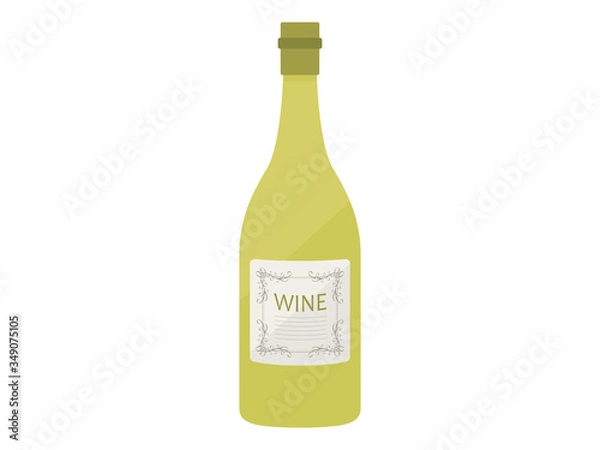 Fototapeta 白ワインボトルのイラスト