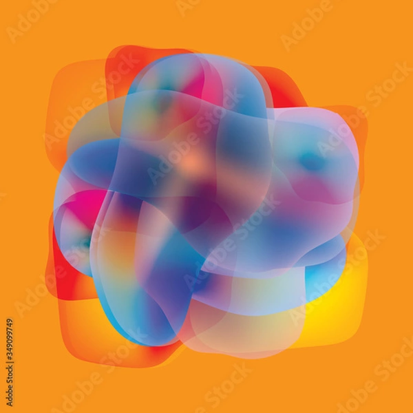 Fototapeta Fluid colorful gradient round shapes. Liquid splash bubble. Modern abstract art