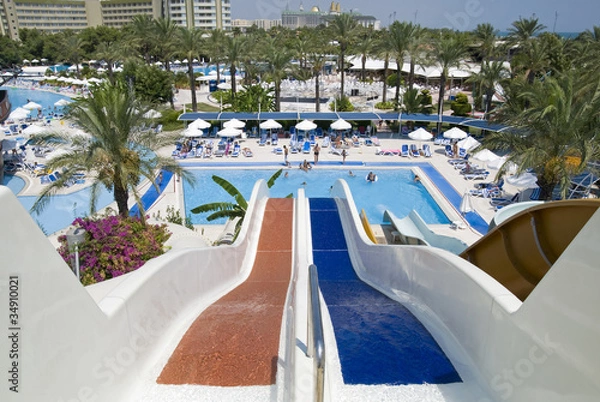 Obraz Top view on waterslide