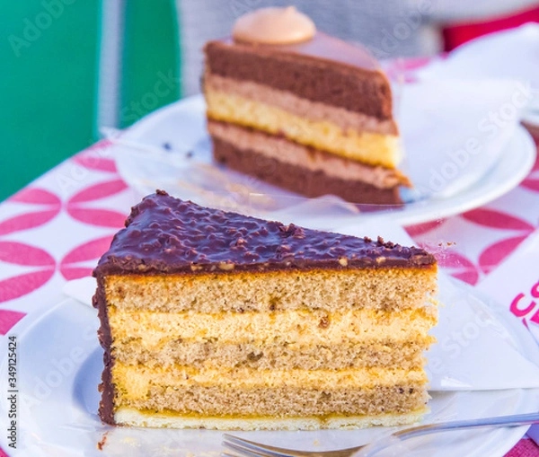 Obraz chocolate, hazelnut and buckwheat cake