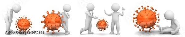 Obraz Pandemic virus disease crisis sign symbol 3d icon Covid-19 Covid19 Coronavirus Corona virus Sars-Cov-2 Sars 2019-nCov Pox Ebola Measles Polio Tuberculosis Flu Influenza Mers bacterium molecule vaccine