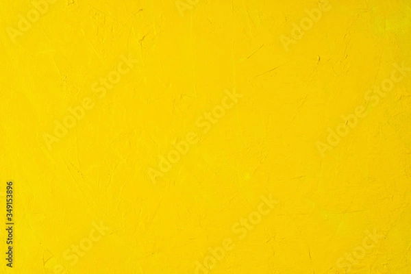 Fototapeta Close up Texture Yellow color paint on canvas Brush marks stroke for paper graphic design on background