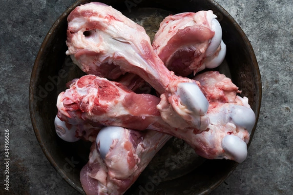 Fototapeta rustic pork bones flavoring ingredient