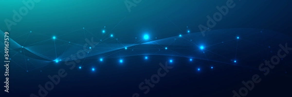 Obraz Abstract connecting dots, Polygonal background, technology design, vector illustrator