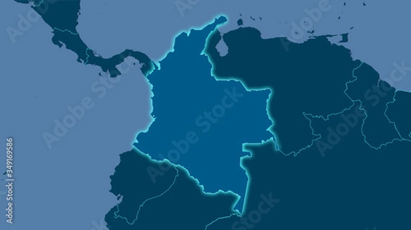 Obraz Colombia, solid - light glow