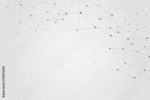 Obraz Streszczenie łączące kropki, wielokątne tło, projektowanie technologii, ilustrator wektor