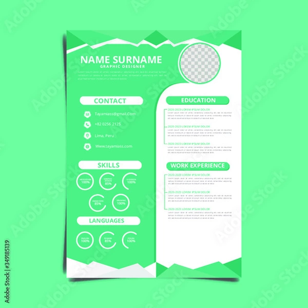 Obraz Modern simple resume template
