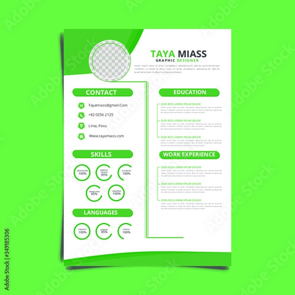 Obraz Green resume template