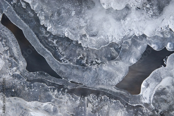 Fototapeta Abstract structures in ice
