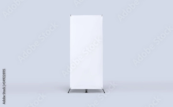Fototapeta X-stand banner for training or promotional presentation. Blank template, empty banner display for preview. Mock up for your design.