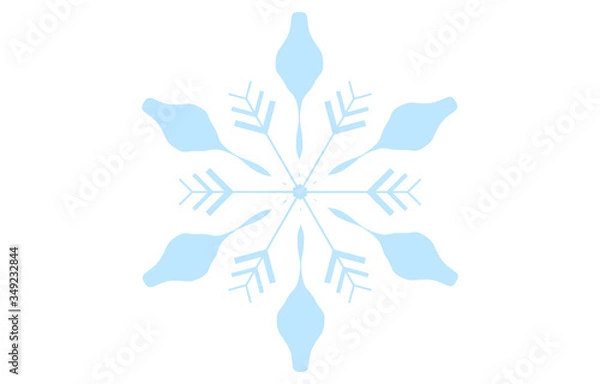 Fototapeta 青い雪の結晶のベクターイラスト