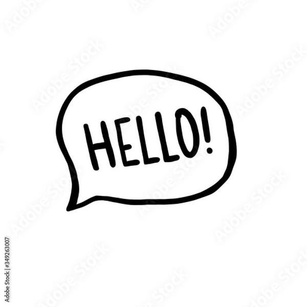 Obraz Hello text in the bubble