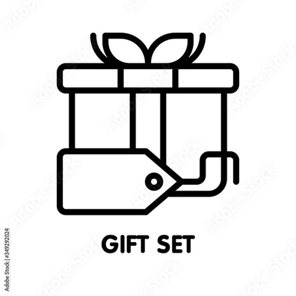 Fototapeta Icon gift set  outline style icon design  illustration on white background