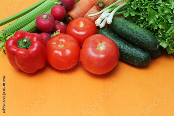 Obraz fresh vegetables on the table orange