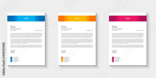 Fototapeta Papier firmowy kolorowy nowoczesny streszczenie biznes wektor zestaw szablonu projektu