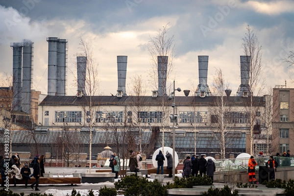 Obraz Старая фабрика на Москве реке