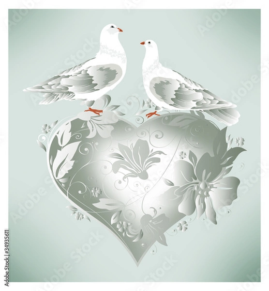 Obraz Wedding invitation, dove